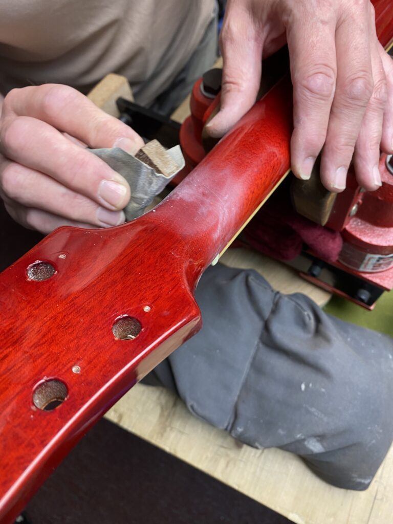 Neck break repair in the Xperience Guitars workshop